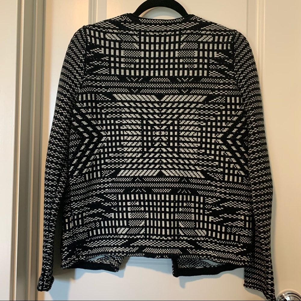 H&M Woven Sweater B&W Blazer Jacket 100% Cotton - Picture 8 of 10